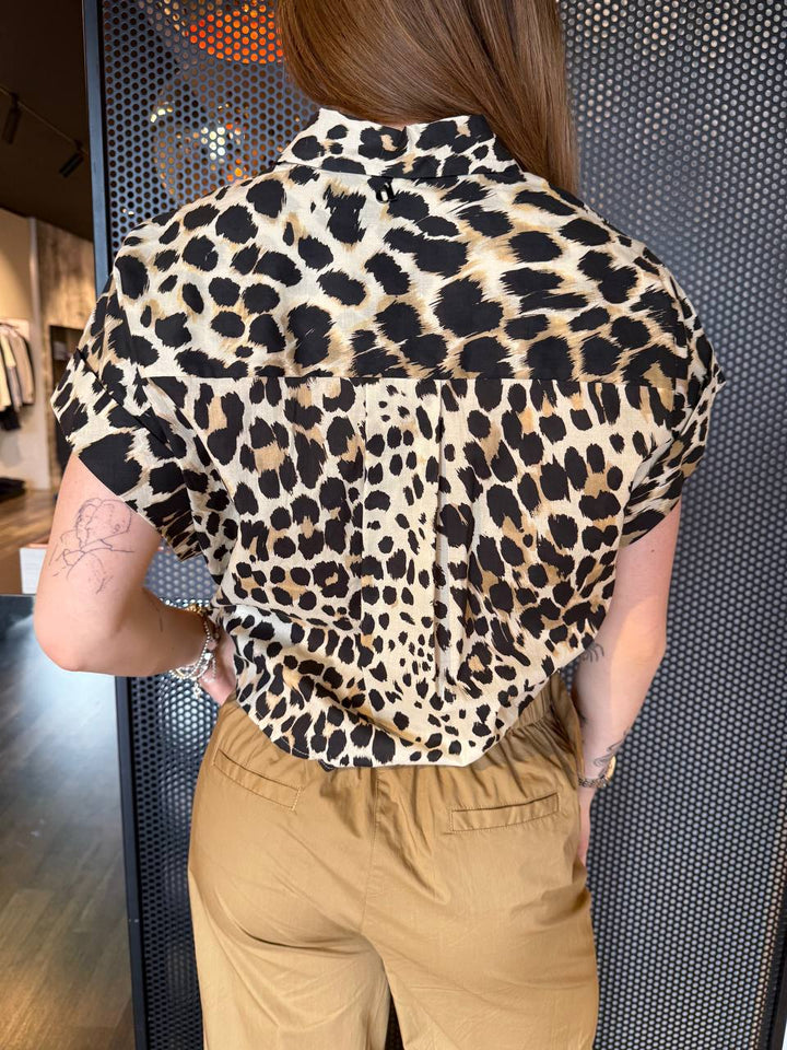 Dixie Camicia Donna CES4WCSA Fantasia Animalier, Con Nodo