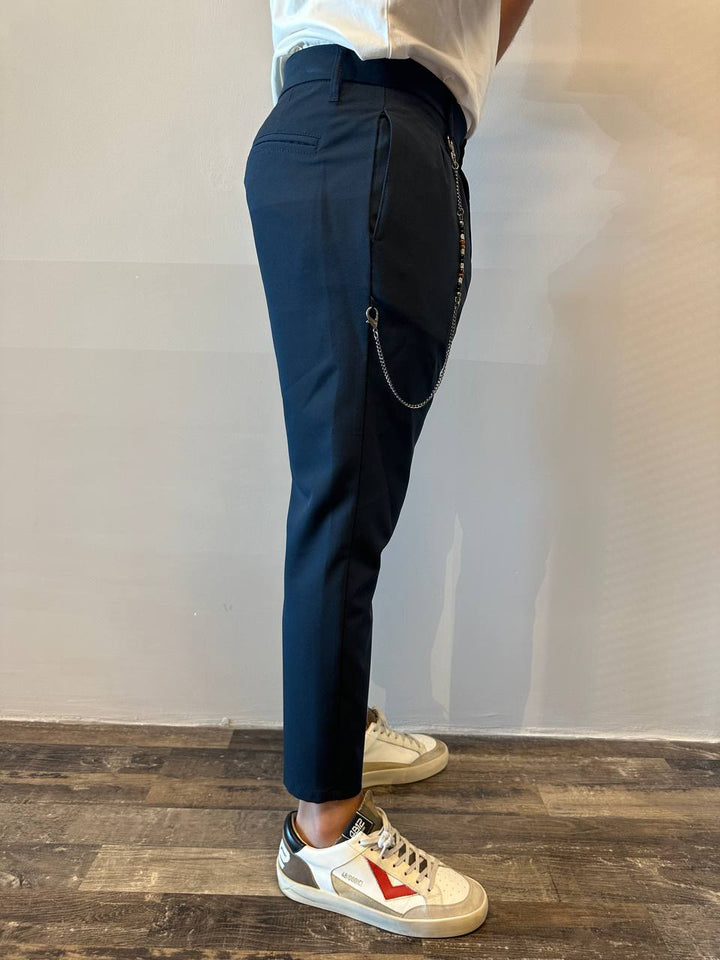 Imperial Pantaloni Uomo PB51JBQ Blu Navy, Con Catena, Doppia Pence