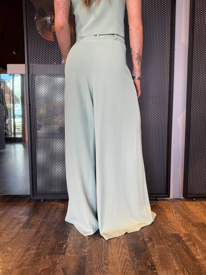 Imperial Pantaloni Ampi Donna P3ZQJHX Verde Acqua, Vita Alta