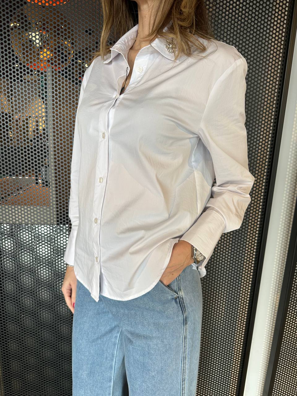 Koralline Camicia Donna PE25-504 Oversize, Bianca