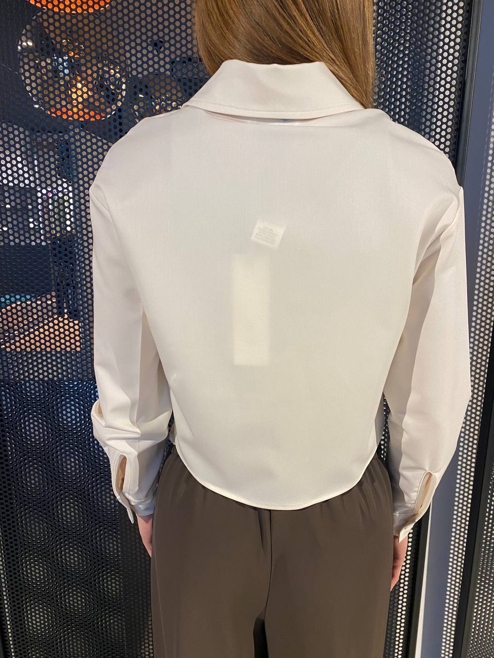 Eco Camicia Donna C6087 Cropped, Panna