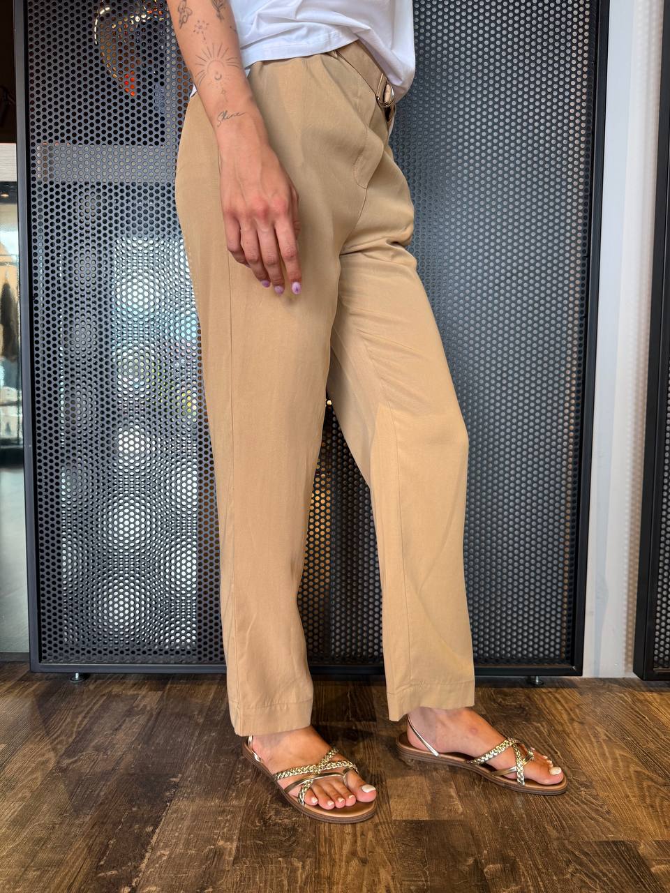 Markup Women's Pants MW865124 Beige, Fluid