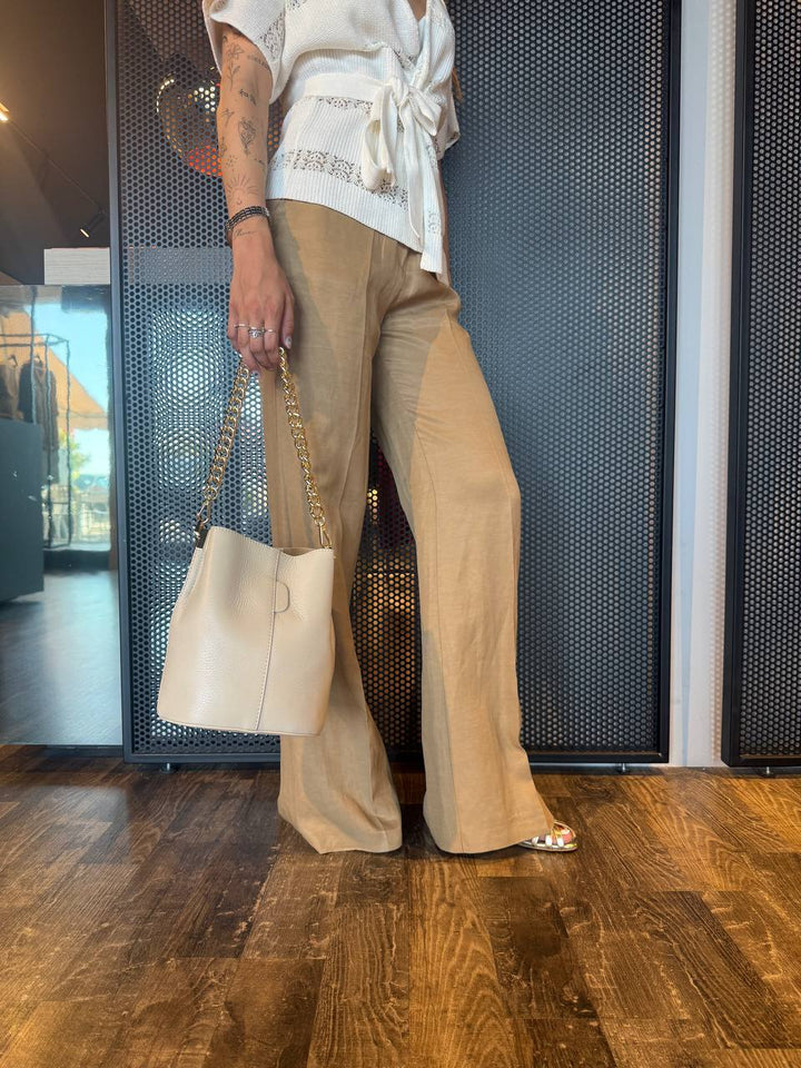 Anitiè Women's Pants AN21664U147 Palazzo, Beige