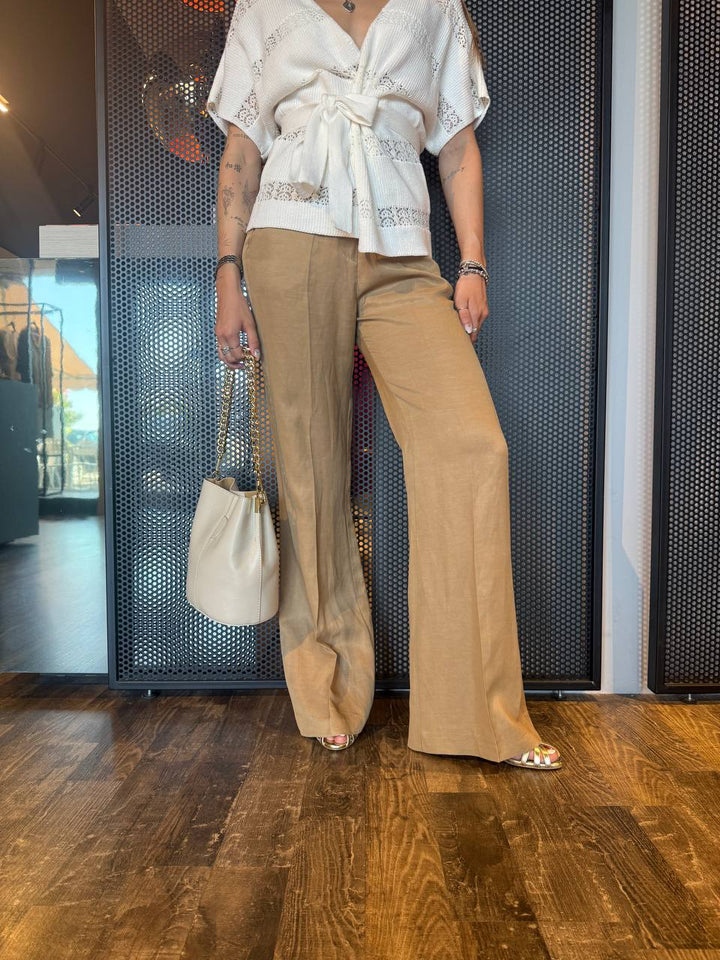 Anitiè Women's Pants AN21664U147 Palazzo, Beige