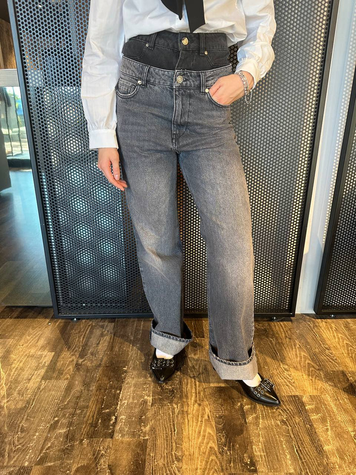 Dixie Jeans Donna Cecilia, P925K071A, Gamba larga, Due Strati, Nero