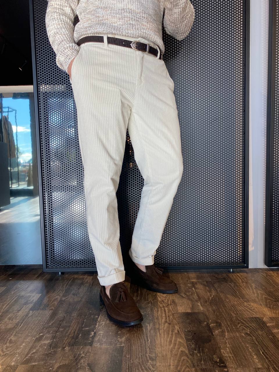 OUTFIT OF1F2W4P010 Off White Corduroy Pants